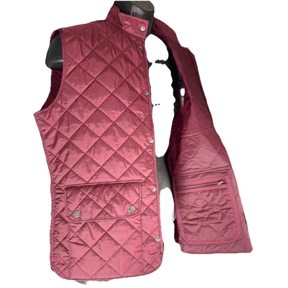 NWT UNTUCKit Wynwood Vest Men Medium Burgundy Red Pocket Quilt Zip Snap Gorpcore - Picture 6 of 10